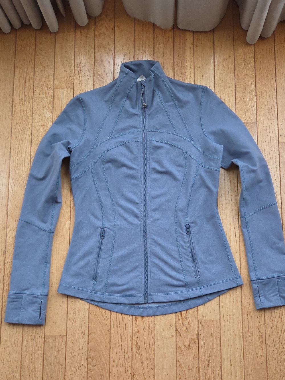 Lululemon Define Jacket Slate Blue Gray Size 8 Full Zip Luon Thumbholes